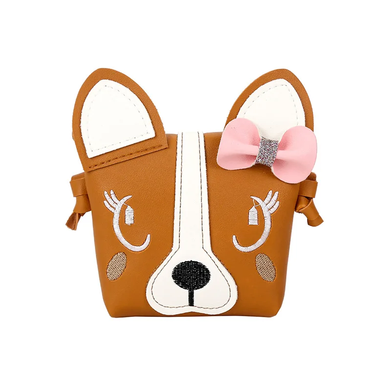 Кошелек для монет Leuke Hond Kinderen Handtas Meisje из искусственной кожи, сумка через плечо Lichtgewicht Gemakkelijk Te Dragen Reizen - Цвет: Коричневый