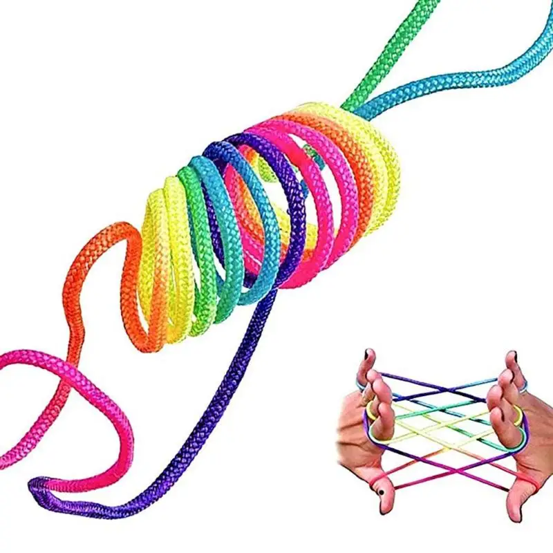 

Kids Children Finger Rope Game Rainbow Color Various Figures Thread Puzzle Toy Exercise Practical Ability Color Cognition