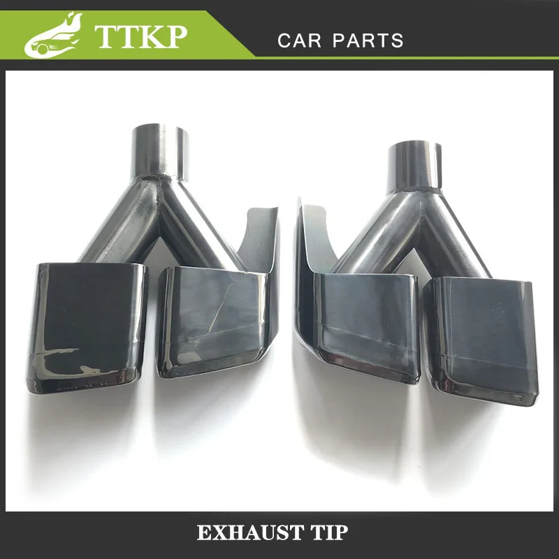 2 Pieces Stainless Steel Exhaust Pipe Muffler Exhaust Tail Pipe Tip For