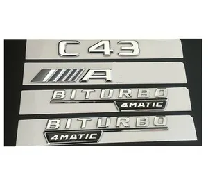 Image 1 - Krom gövde çamurluk amblemleri rozetleri Mercedes W205 C43 AMG BITURBO 4MATIC