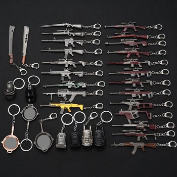 

2020 Fashion PUBG Eat Chicken Keychain Battlegrounds Backpack Battle Frying Pan Helmet 98k Key Ring Woman Man Jewwlry Wholesale