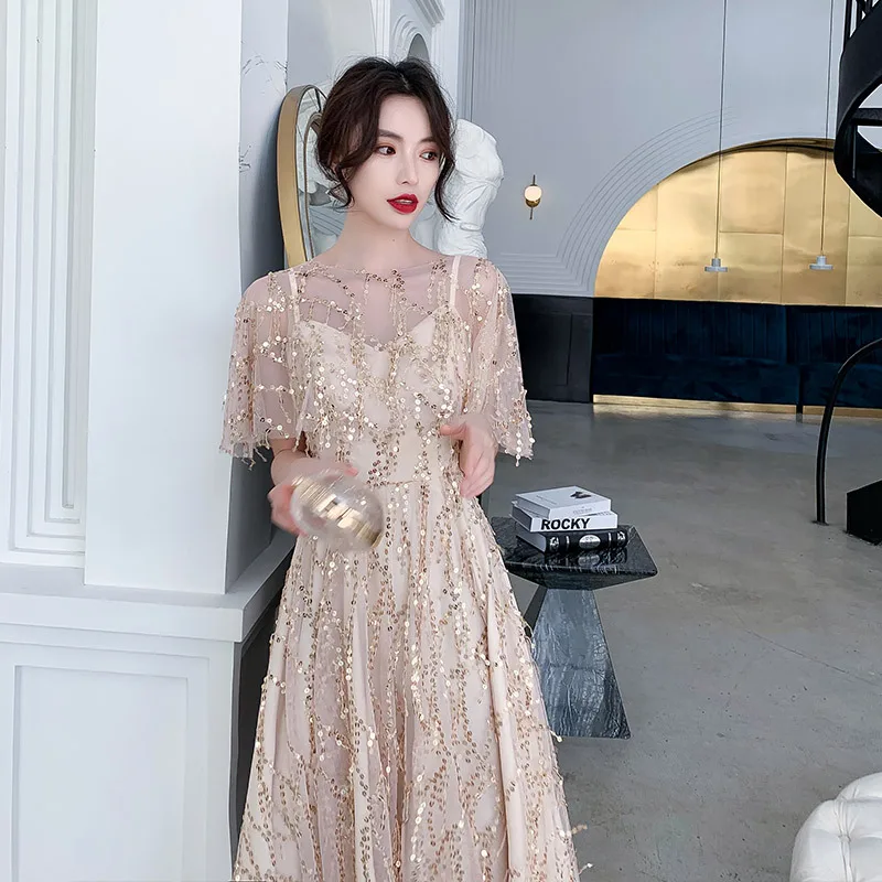 Женское платье супер сказочное с блестками модное темпераментное благородное