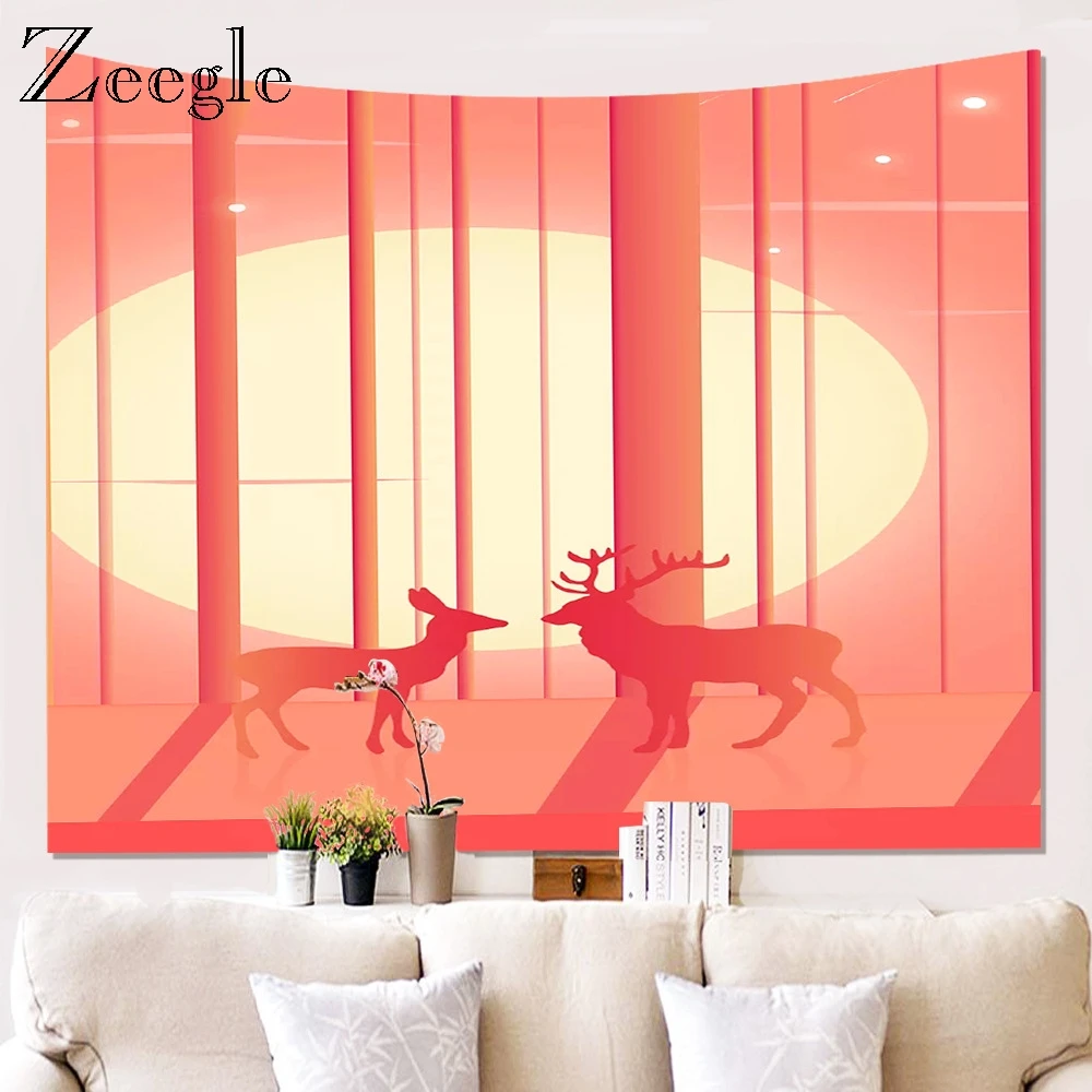 Zeegle Tapestry for Living Room Large Wall Tapestry Polyester Curtain Waterproof Home Decorative Background Hanging Tapestries