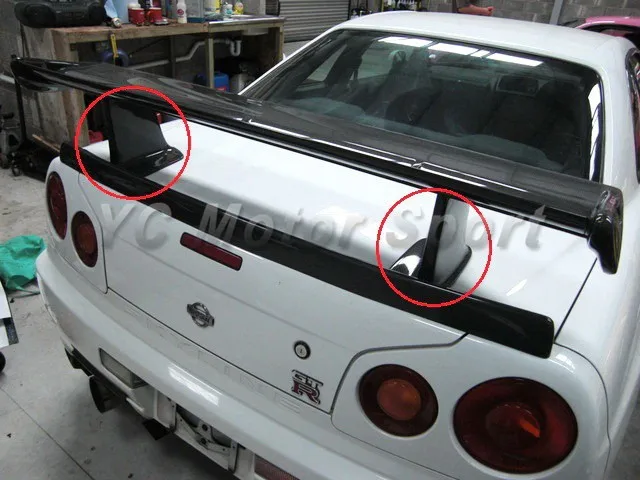 1999-2002 Nissan Skyline R34 GTT GTR Jun Style Rear Spoiler Higher Legs CF (10)
