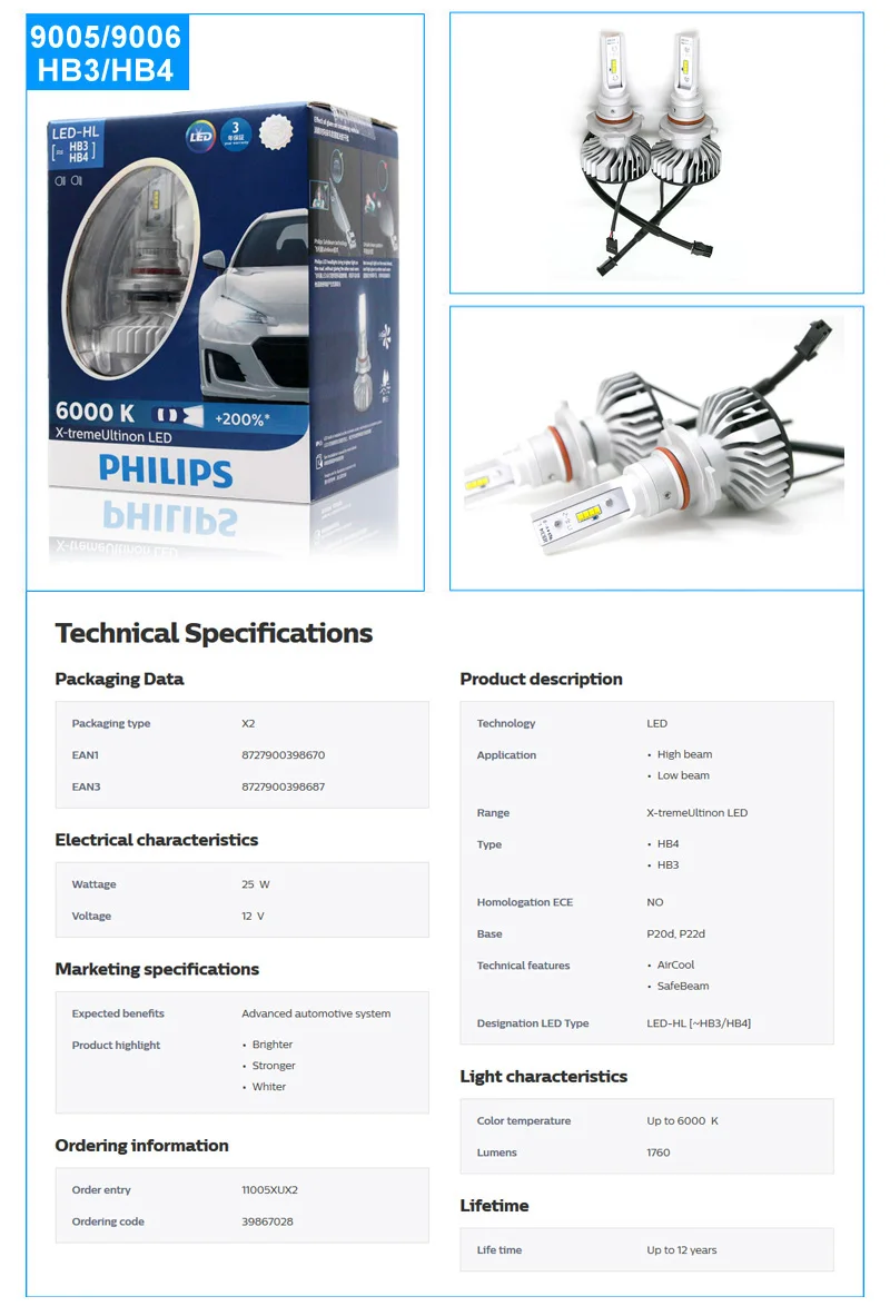 X-tremeUltinon LED Headlight bulb 11005XUX2