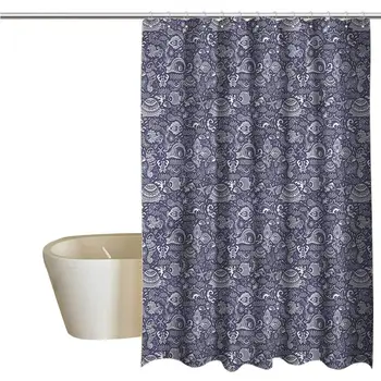 

Shower Curtains White Sketch,Underwater Fauna Aquatic,W55 x L84,Shower Curtain for Girls