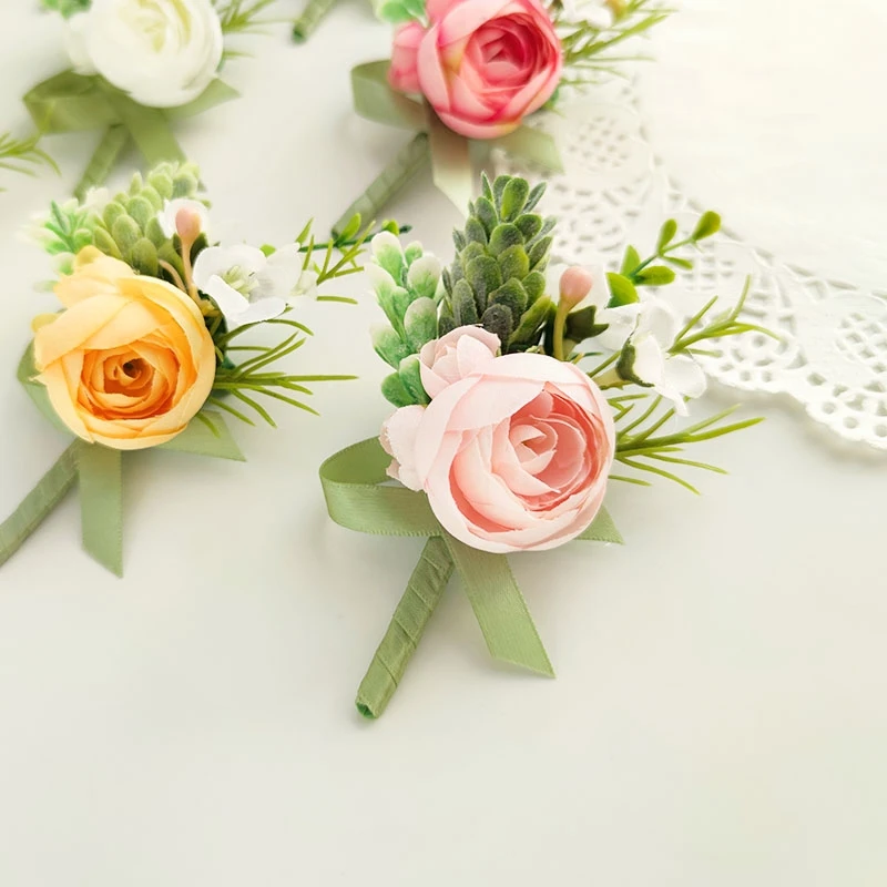 boutonniere wedding accessories brooch flowers corsage groom pin (1)