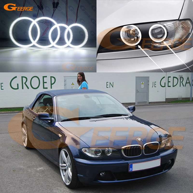 Для BMW 3 серии E46 Coupe Cabrio Convertible 2004 2005 2006 LCI ультра яркий SMD СВЕТОДИОДНЫЙ ангельские