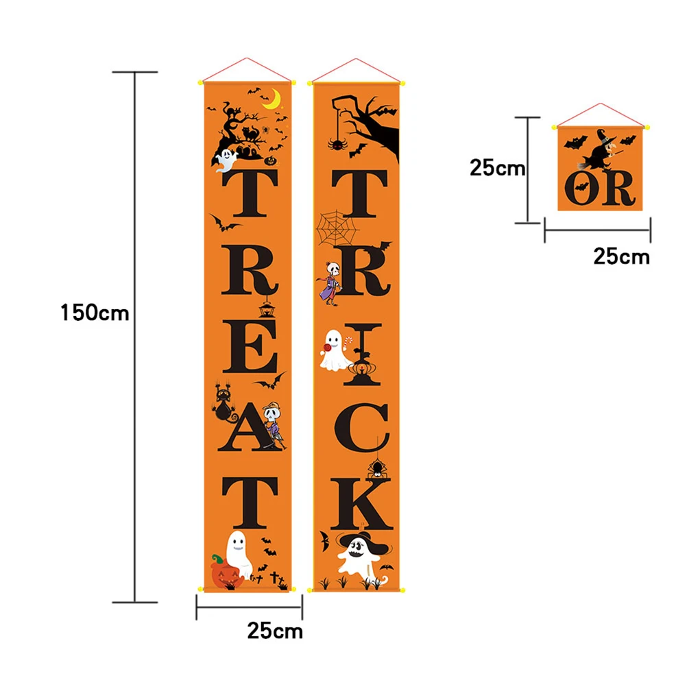 3 шт./компл. Хэллоуин баннер Trick or Treat Home Door Sign вечерние украшения Сияющие вязаные