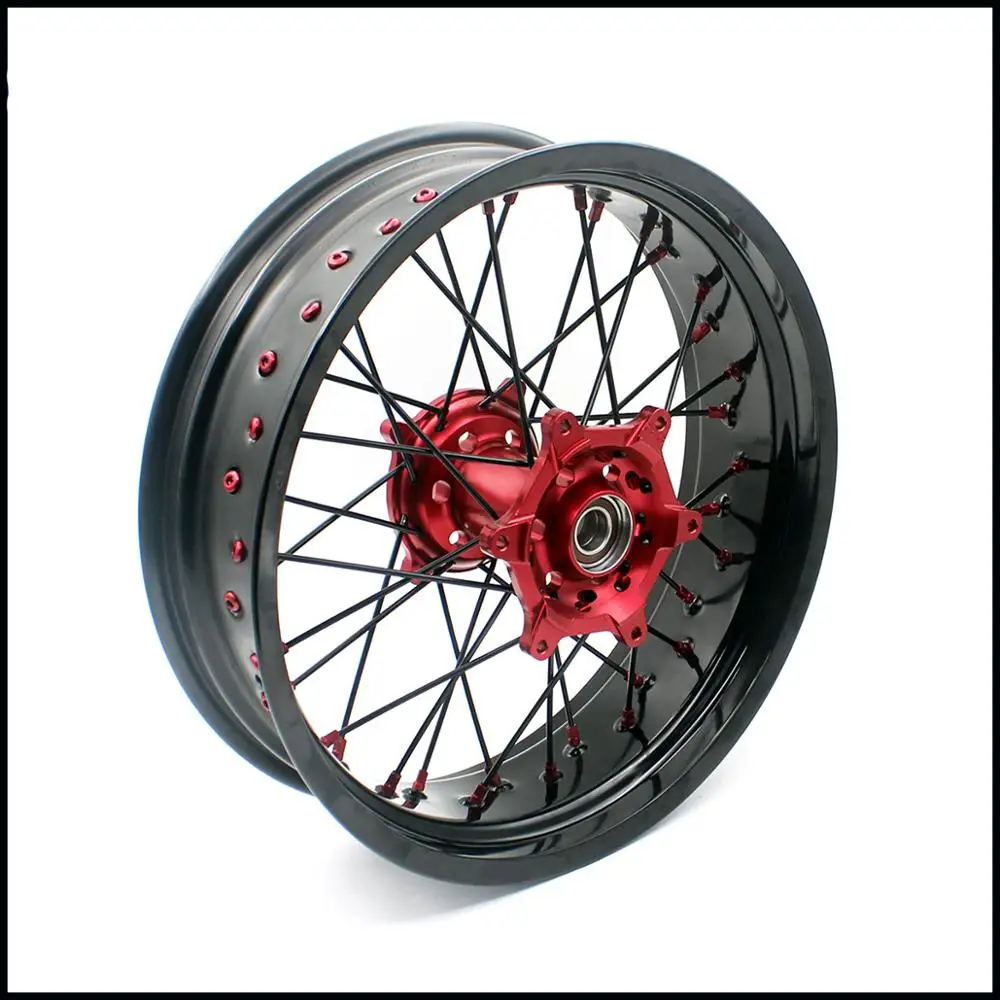 KKE 3 5/5 0*17 &quotсупер мото мотард колеса диски Набор для HONDA CRF250R 2014 2021 CRF450R 2013 2020 черные