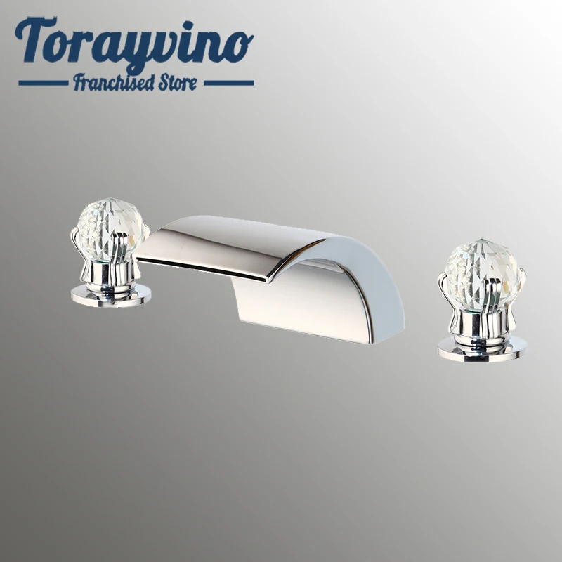 Torayvino кран для ванной комнаты, кран для раковины, латунный хромированный кран torneira banheiro с двумя ручками, смеситель для воды с управлением, два ручных крана