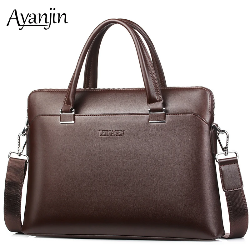Деловой мужской портативный портфель из искусственной кожи для ноутбука 13, 13,3, 14 дюймов, мужская сумка для Macbook, Xiaomi, huawei, чехол, сумки через плечо