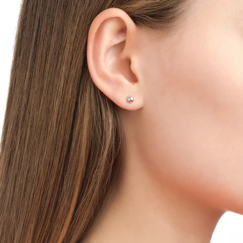 

Laramoi 925 Sterling Sliver Beads Stud Earrings Simple Design Korean Style Gold Plated Earrings for Women Girls Ladies Gifts