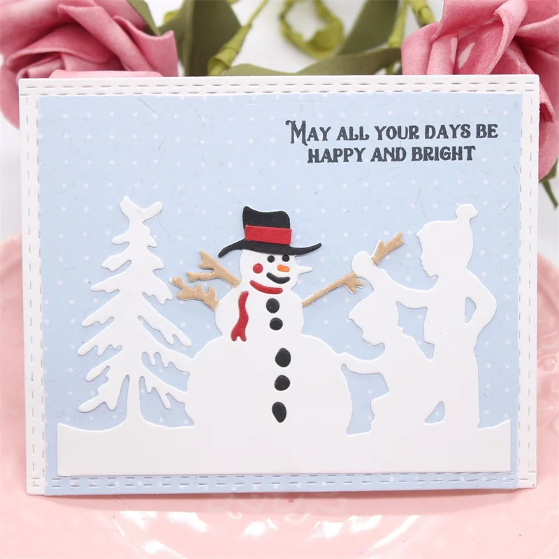 

KSCRAFT Christmas Snowman Metal Cutting Dies Stencils for DIY Scrapbooking/photo album Decorative Embossing DIY Paper Cards