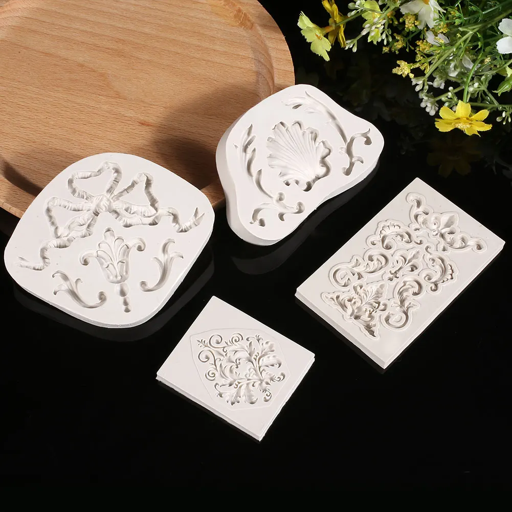 3D старинные Scoll силиконовые формы для торта домашний декор паста барокко Sugarcraft выпечки