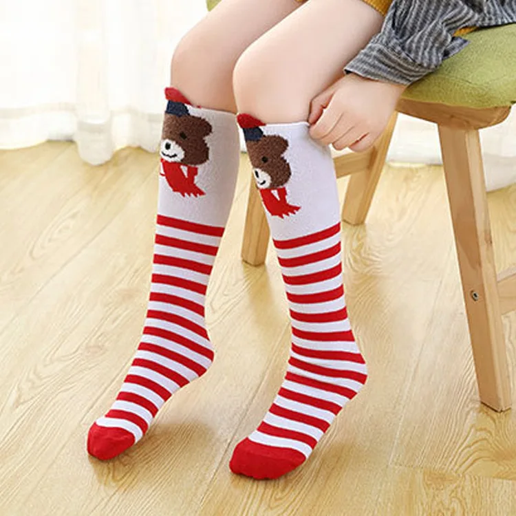 

New 1 Pair Kids Socks Autumn Children's Cartoon Three-dimensional Girls' High Socks Cotton 3D Printing Cat Dancing Socks