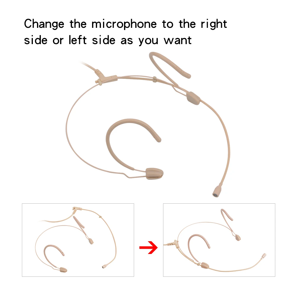 Versão de Atualização Ta4f para Shure Electret Condensador Headworn Fone Ouvido Microfone Dupla Orelha Pendurado 4 Pinos Xlr Pacote Corpo Cabo Grosso - Image 5