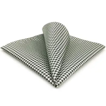 

Checks Pattern White Black Hanky Mens Ties Jacquard Woven Pocket Square Fashion Casual Dress