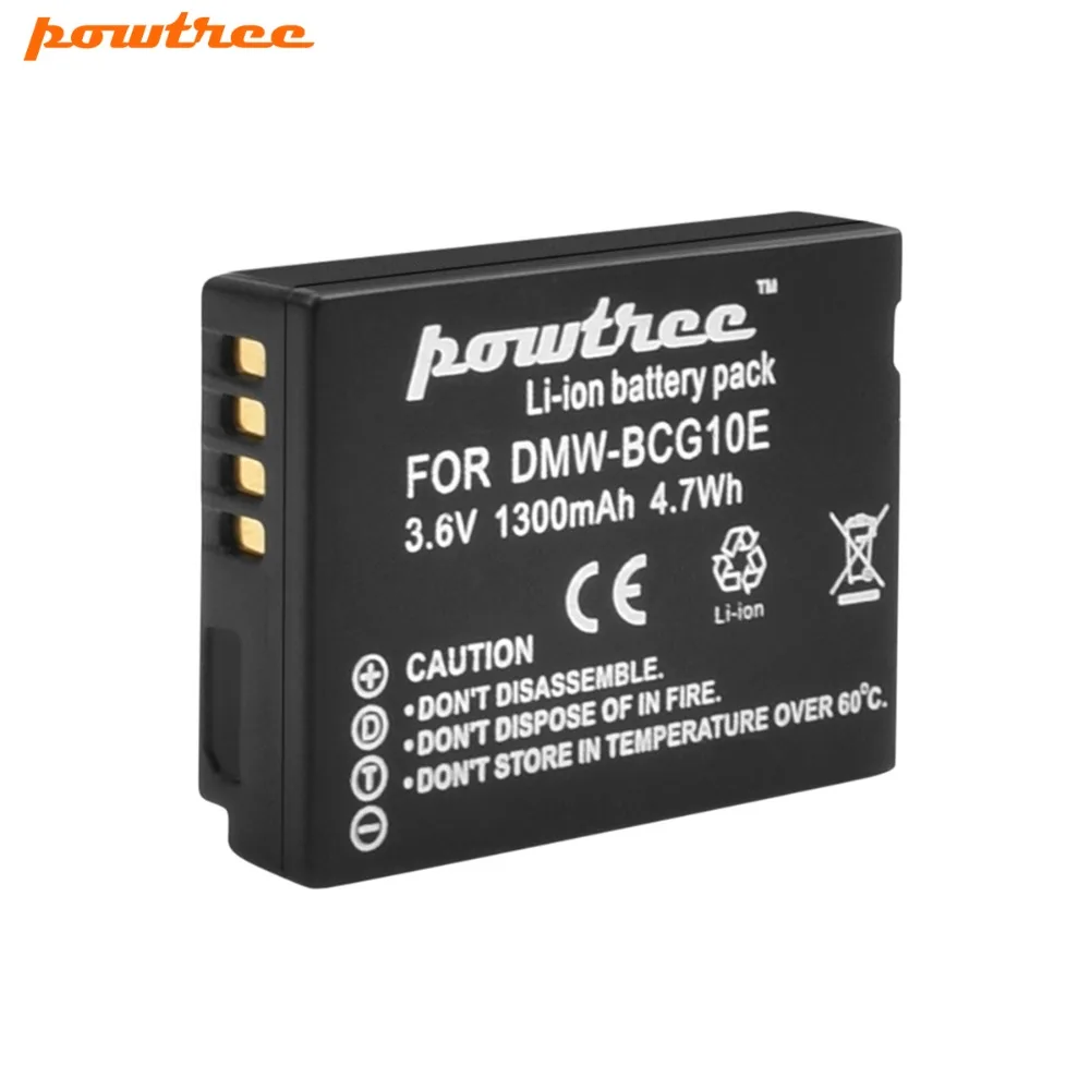 Powtree 1300 мА/ч, Перезаряжаемые батареи для цифрового фотоаппарата Panasonic Lumix DMW BCG10 BCG10E DMC-3D1 DMC-TZ7 DMC-TZ8 DMC-TZ10 DMC-TZ18 DMCTZ19 - Цвет: 1PACK