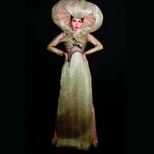 Черные золотые стразы, Прозрачное платье с длинным рукавом, женская певица, одежда для танцоров, день рождения, празднование выпускного вечера, платья DT1680