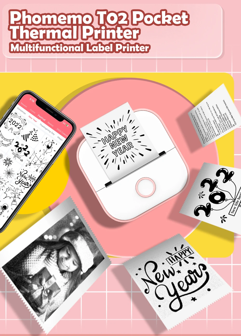 Portátil, Bluetooth, Impressora De Bolso, Material De Estudo, Fotos