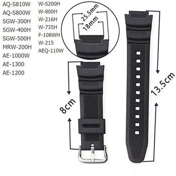 

18mm Silicone Watchband for Casio AE-1000w AQ-S810W SGW-400H / SGW-300H Smartwatch Strap Replacement for Casio Wristband