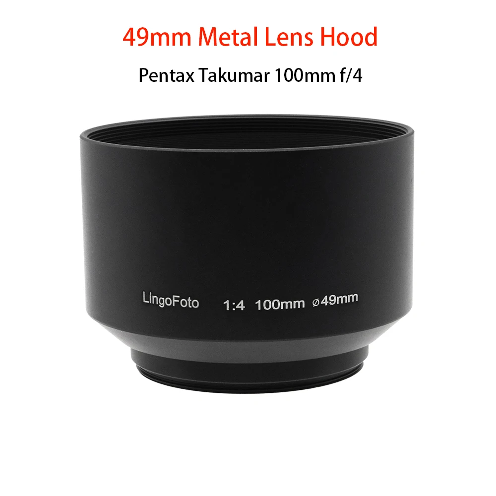 49mm Screw In Metal Lens Hood For Pentax Takumar 100mm F4 Lens