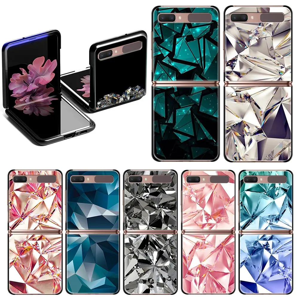Per Samsung Galaxy Zflip3 Z Flip5 Zflip Z Flip 3 Z Flip 4 5G Flip5 Crystal Diamond Black Custodie Antiurto Cover