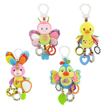 

Cute Baby Newborns Bed Stroller Hanging Toys Teether Boy Girl Baby Rattle Mobiles Plush Animal Pram Kids Toys Early Education