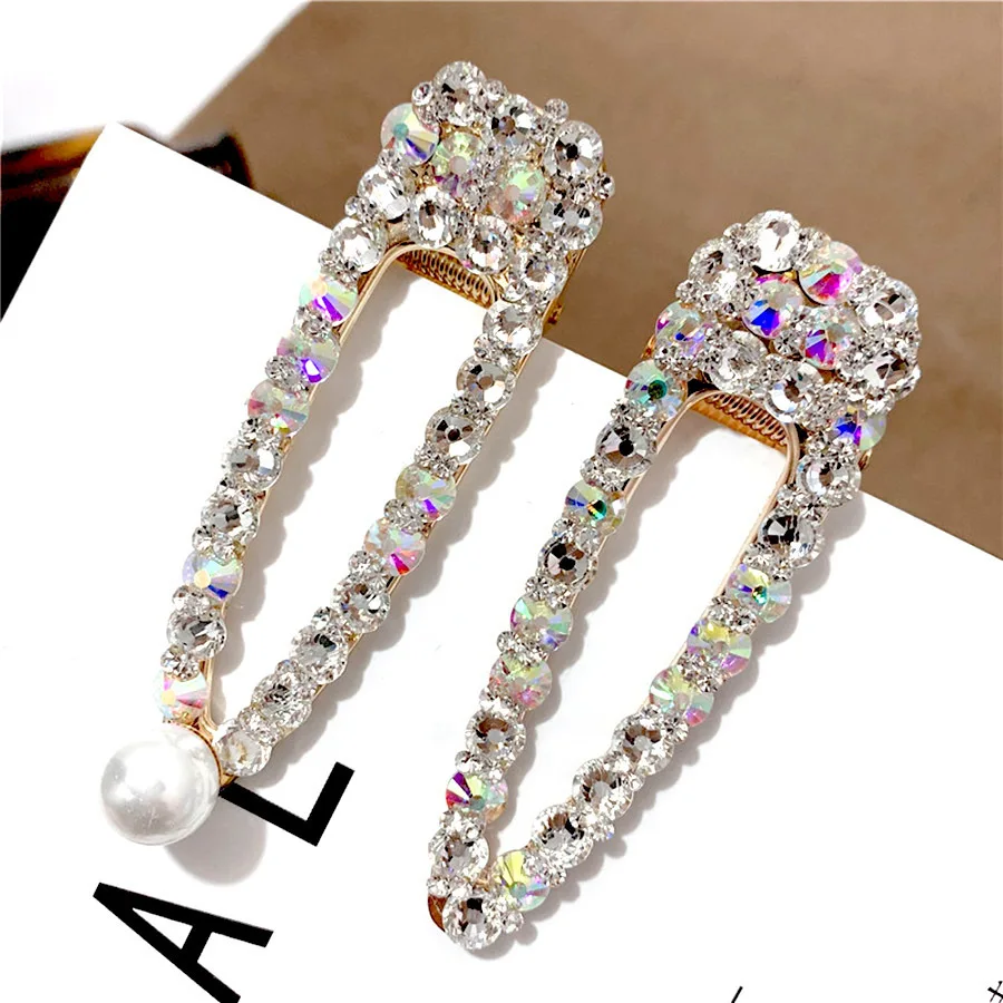 

Luxury Shiny Crystal Hair Pins Simulated Pearl Hair Clips For Women Hair Jewelry Korean Hairpins Headwear Hair Accessories