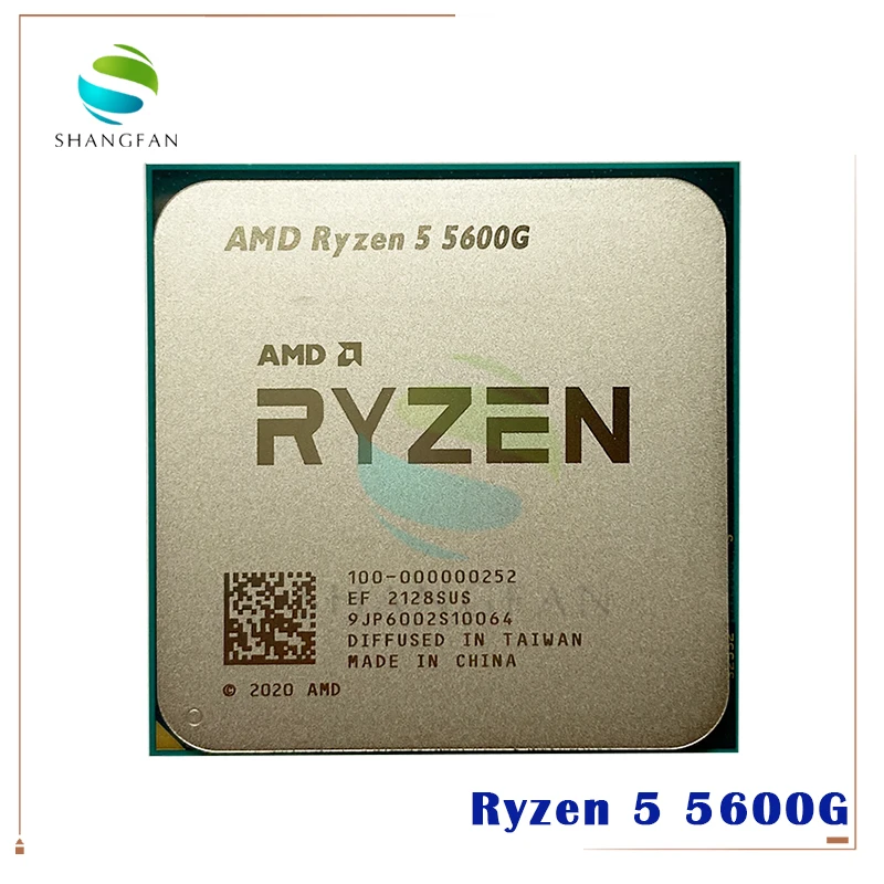 AMD-procesador de CPU Ryzen 5, 5600G, R5, 5600G, 3,9 GHz, seis núcleos, 12 hilos, 65W, L3 = 16M, enchufe 100-000000252, AM4, sin ventilador