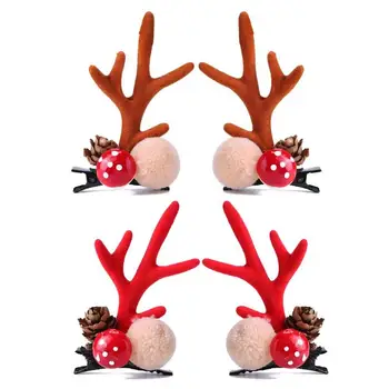

2pcs Fashion Christmas Hairpins Cute Mushroom Hair Clips for Children/Women