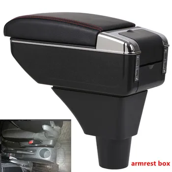

For Renault Sandero Stepway armrest box central Store content Storage box armrest box with cup holder ashtray USB interface