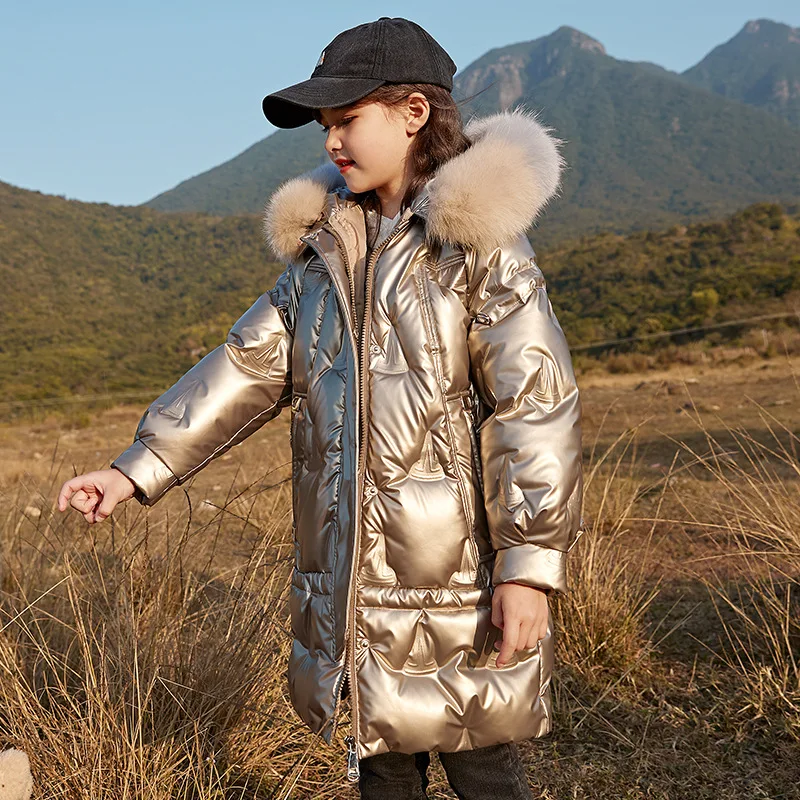 

2020 5-12 Years Warm Children's Jacket For Girls Waterproof Hooded Down Jacket Children's Clothing Teenage Down Jacket New