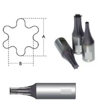 Cheap Rotary Broaching Punch Head T6 T8 T10 T15 T20 T25 Punch Rolling Burnishing Head Tools Broaching Torx Punch For CNC Lathe Parts