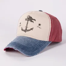Версия весны и осени шляпы для пар чистого хлопка бейсболки для мужчин и женщин как старый якорь пиратского корабля солнцезащитные кепки