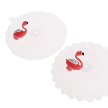 

TPXCKz Hot Sale Creative Flamingo Anti-Dust Tea Cup Cover Silicone Leakproof Coffee Lid Cap Heat Resistance Cup Cover