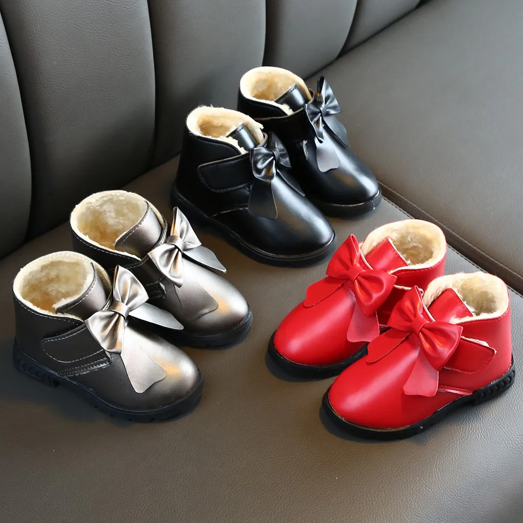 JAYCOSIN г. Новые детские ботинки для девочек кожаная зимняя обувь для принцесс Модная элегантная повседневная детская обувь для мальчиков, теплые ботинки для малышей