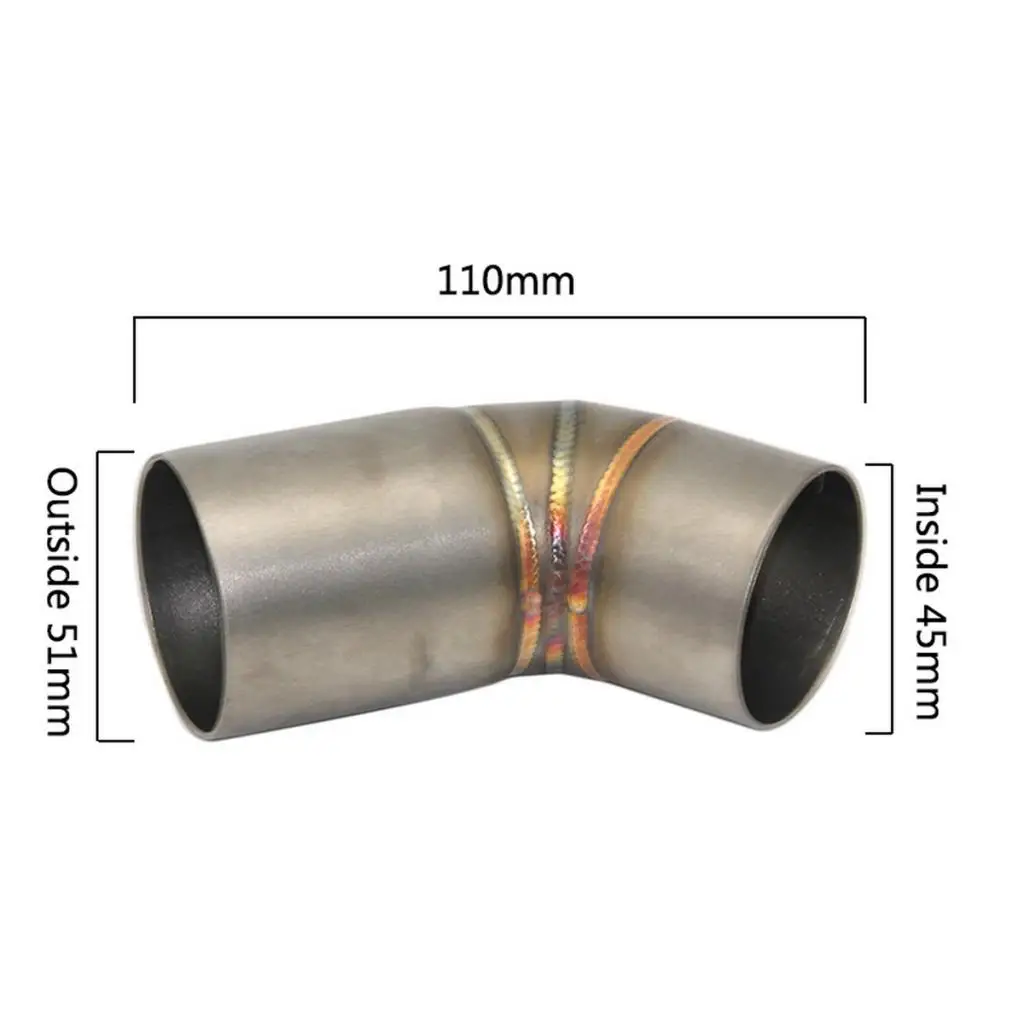 2x Exhaust System Mid Link Pipe Stainless Elbow Tube For Ducati Monster 696