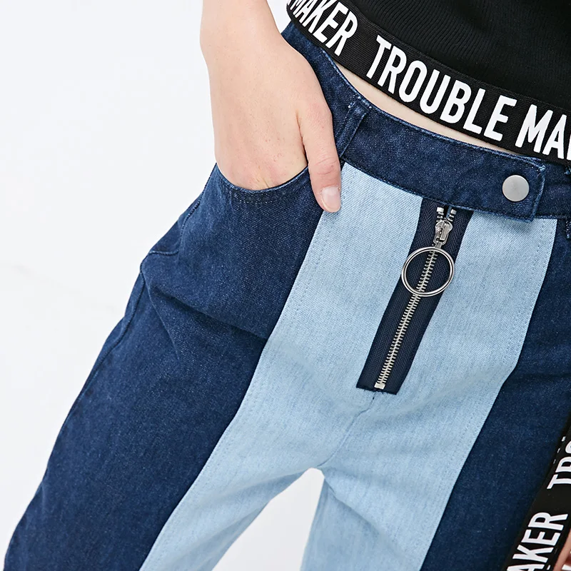 Vero Moda Новые поступления уличный стиль женские сплайсированные Высокая талия укороченные джинсы | 318449530
