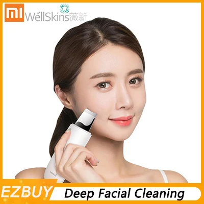 

Xiaomi Wellskins Ultrasonic Facial Skin Scrubber Beauty Instrument Deep Face Cleaning Blackhead Remove Rechargeable