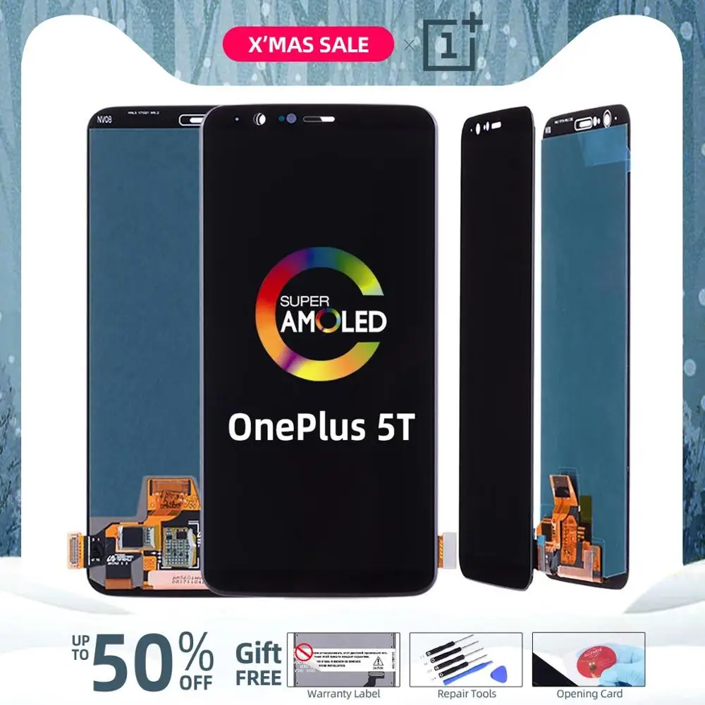 Amoled Дисплей для Oneplus 5T A5010 LCD в сборе с тачскрином Оригинал 6.01'' черный |