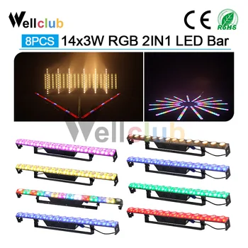 

8pcs14*3W Individual Pixel Led Wall Washer light Bar Dj Stage Lighting Dj Bar Light For Landscape And Church