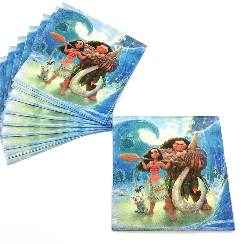  95Pcs/125Pcs Cartoon Moana Princess Paper Cup Plate Invitation Card Hat Baby Shower Kid Birthday De - 4000211471073