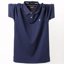 Летняя мужская деловая рубашка поло большого размера повседневное Мужское поло рубашка с коротким рукавом дышащая Soild Pique хлопковая рубашка поло 5XL