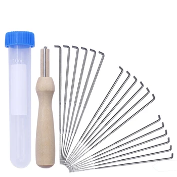 

1Set Felting Needles Artesanato Wool Felt Pocked Needles Set 18pcs 3 Sizes Diy Craft Felt Tools With Wood Handle With Bottle