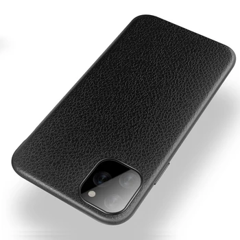 

100pcs Luxury Litchi Texture Pattern Leather Lines Cases For iPhone 11 Pro Max XS XR X 8 7 6 6S Plus Anti-shock Soft TPU Cover