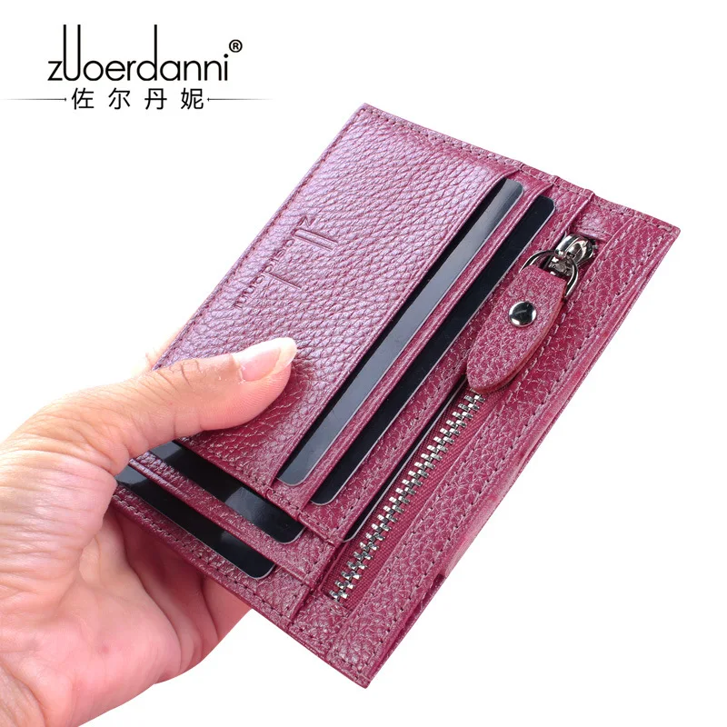 Женский кошелек из натуральной кожи держатель для карт тонкий брендовый