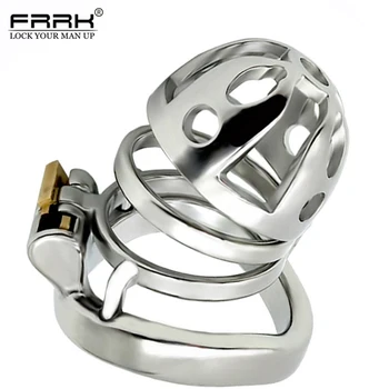 

FRRK metal stainless steel private delivery anti-derail masturbation chastity lock pants chastity belt penis male restraint