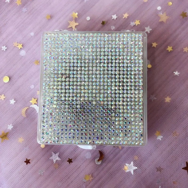 10 шт Розовый Серебряный Bling коробка для ресниц без ресниц прозрачные стразы пустой чехол для ресниц - Цвет: silver 2